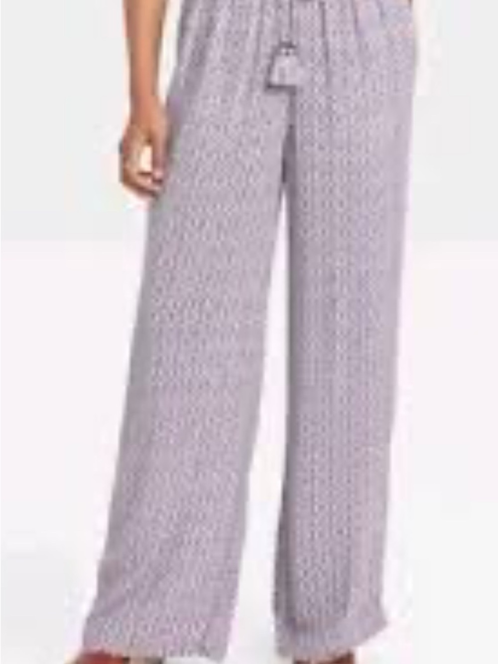Knox Rose Wide-Leg Pull-On Printed Pants - Lavender